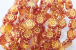 Flowers / shine / yellow 13x5mm