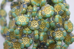 Flowers / shine / yellow 13x5mm