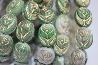 Rose in Leaves 16x13mm matte / bronze