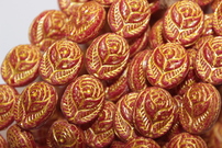 Rose in leaves 16x13mm matte/yellow