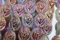 Rose in leaves 16x13mm matte / wacuum coating / Andromeda rising