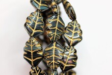 Leaves 17x12mm shine/bronze