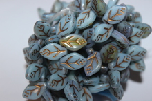 Leaves 12x7mm shine/old patina